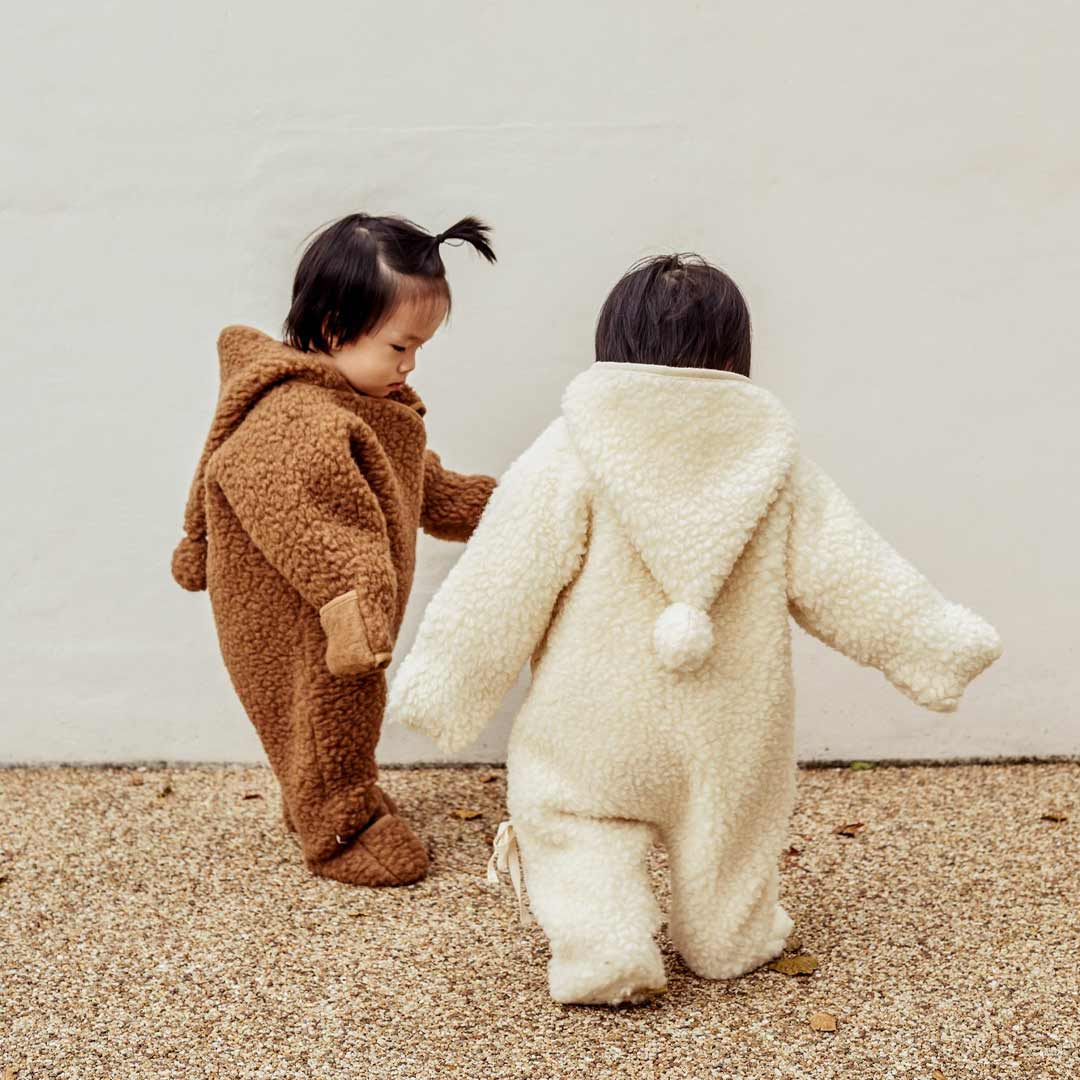 BINIBAMBA Merino Sheepskin Snugglesuit - Milk - Image 4