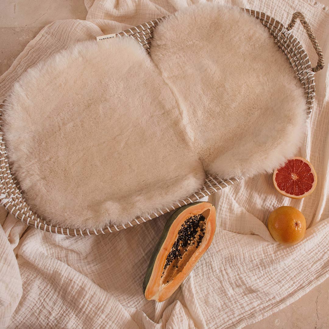BINIBAMBA Merino Sheepskin Snuggler - Milk - Image 6
