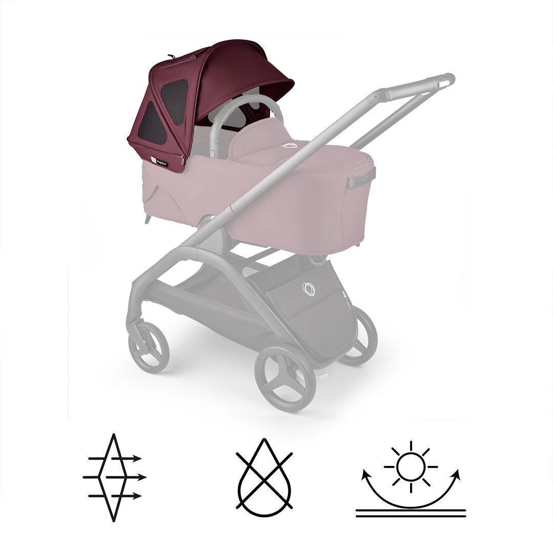 Bugaboo Dragonfly Breezy Sun Canopy - Dark Cherry - Image 2