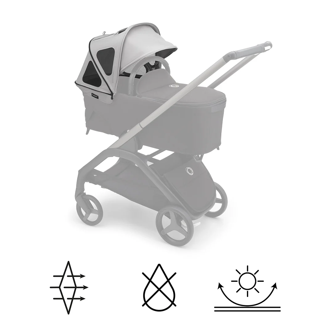 Bugaboo Dragonfly Breezy Sun Canopy - Misty Grey - Image 3