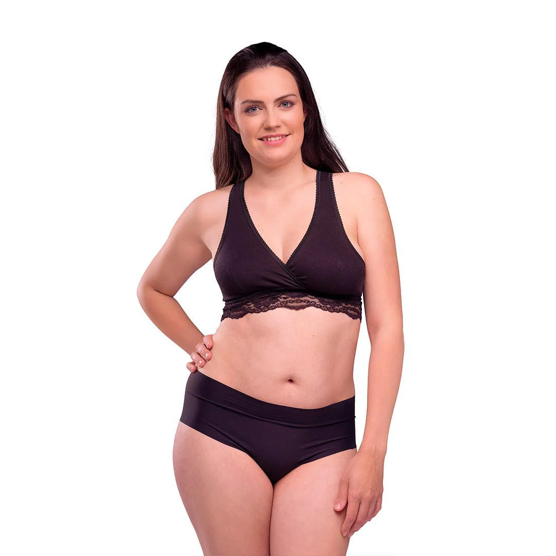 Carriwell Crossover Sleeping + Nursing Bra - Black - Image 6