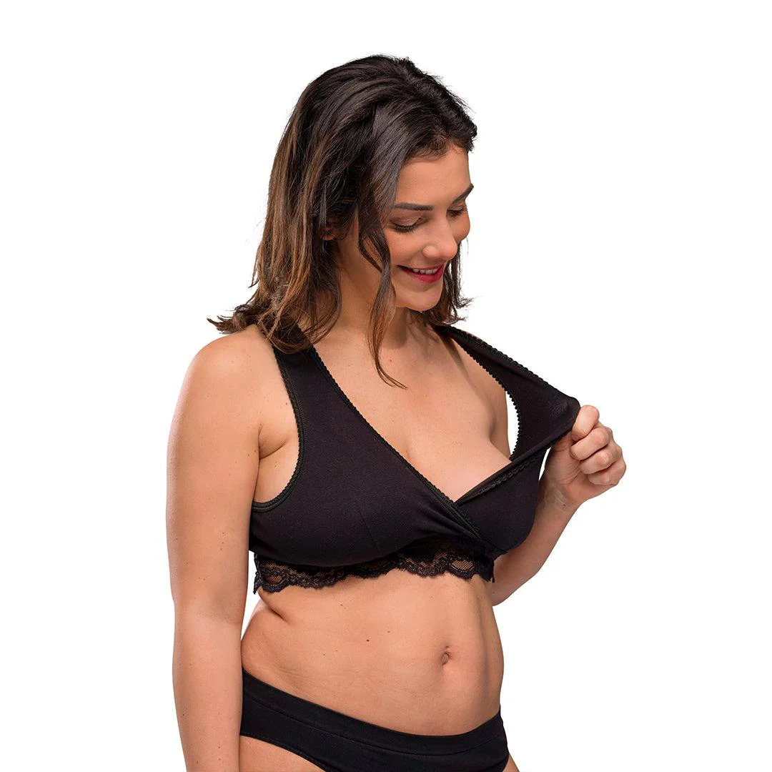 Carriwell Crossover Sleeping + Nursing Bra - Black - Image 9