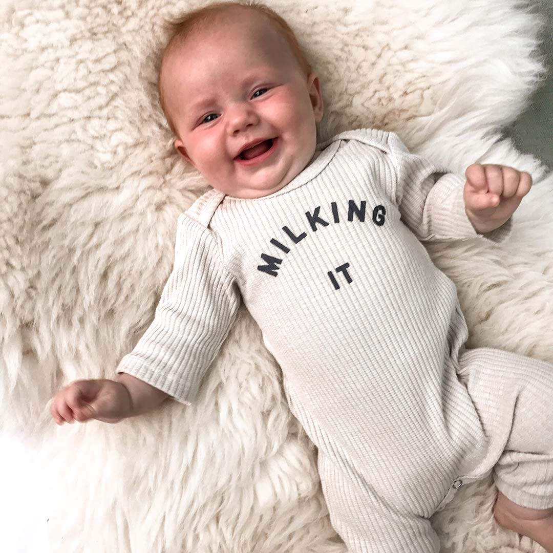 Claude & Co "Milking It" Onesie - Oat - Image 6