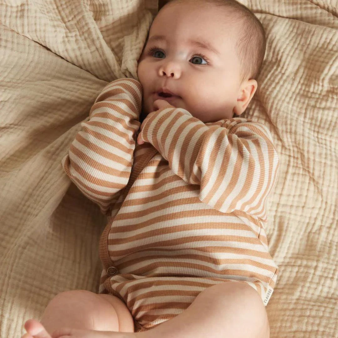 Claude & Co Trevi Clay Stripe Wrap Bodysuit - Clay - Image 3