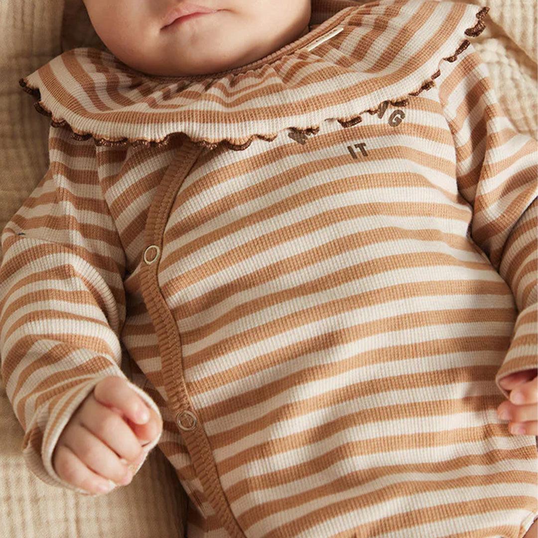 Claude & Co Trevi Clay Stripe Wrap Bodysuit - Clay - Image 4