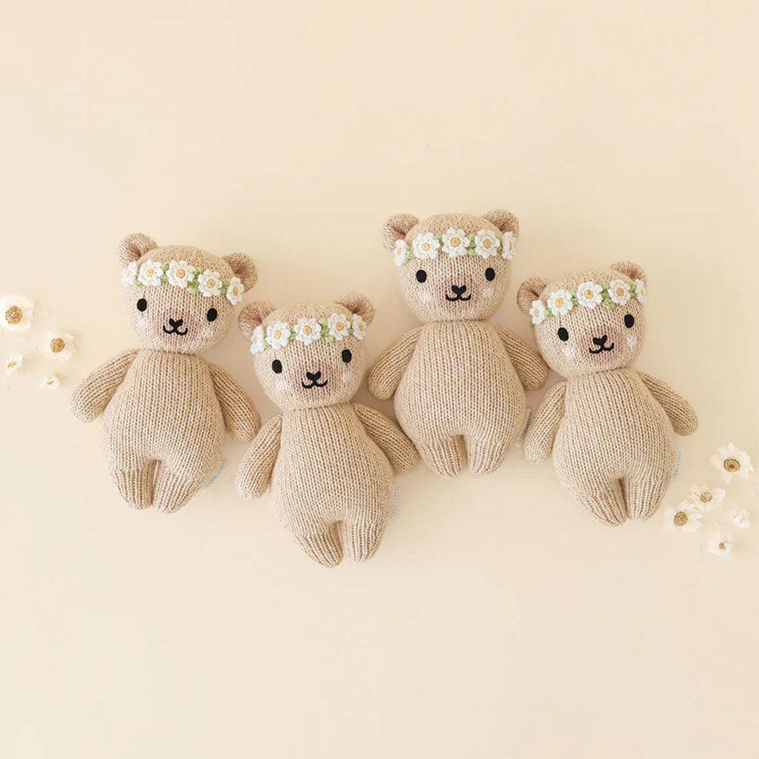 Cuddle + Kind Baby Animal - Baby Honey Bear - Floral Crown - Ivory - Image 3