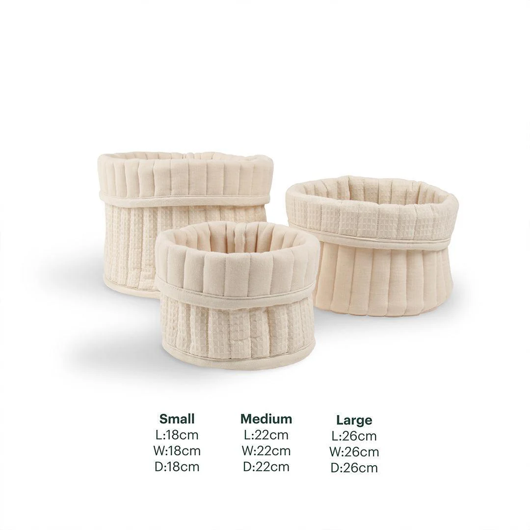 CuddleCo 3pk Storage Baskets - Cashmere Waffle - Image 3