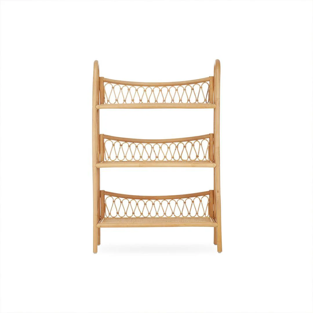 CuddleCo Aria 3 Tier Rattan Shelving Unit - Natural