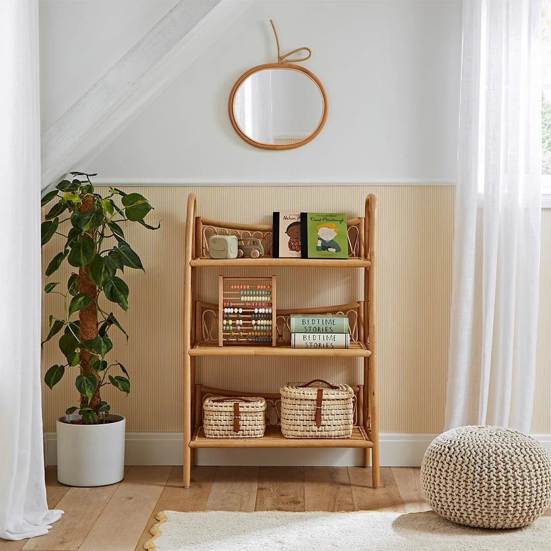 CuddleCo Aria 3 Tier Rattan Shelving Unit - Natural - Image 2