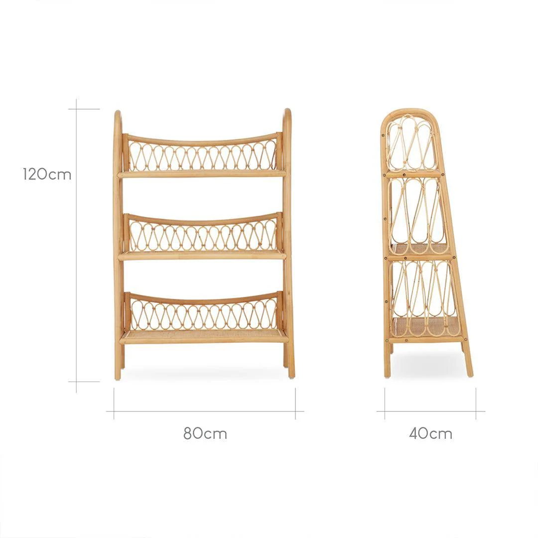 CuddleCo Aria 3 Tier Rattan Shelving Unit - Natural - Image 5