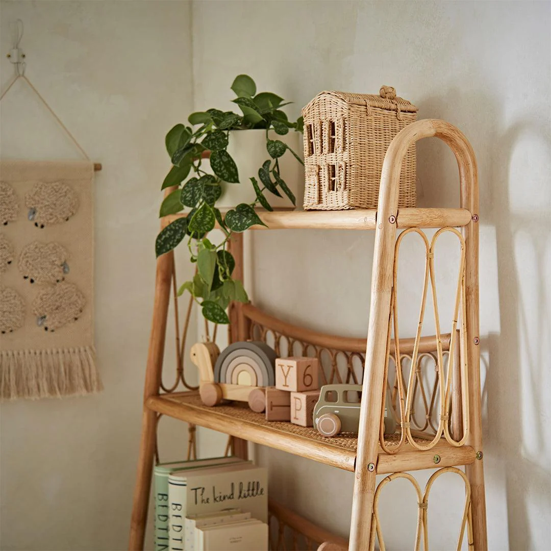 CuddleCo Aria 5 Tier Rattan Shelving Unit - Natural - Image 4