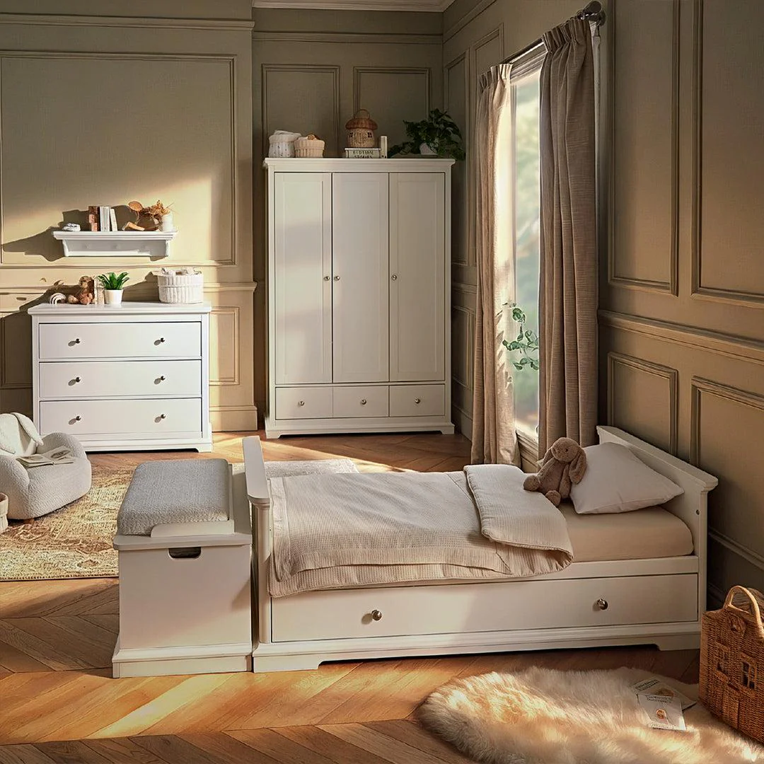 CuddleCo Beaumont 2pc Set - Low Cot Bed - White - Image 6