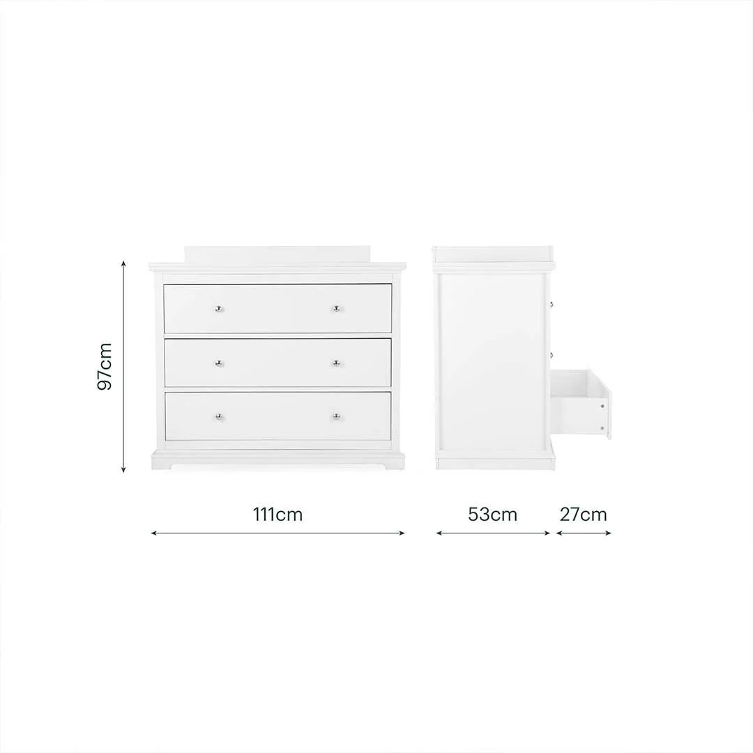 CuddleCo Beaumont 2pc Set - Low Cot Bed - White - Image 7