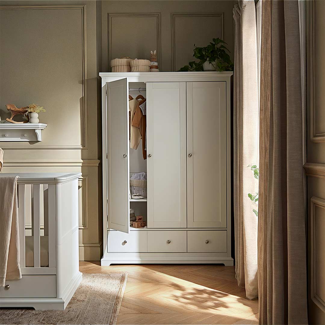 CuddleCo Beaumont Triple Wardrobe - White - Image 3