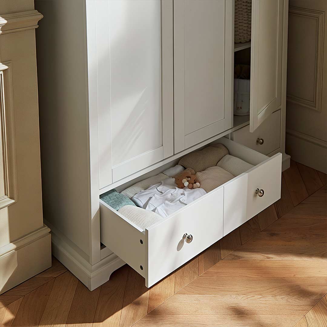 CuddleCo Beaumont Triple Wardrobe - White - Image 5