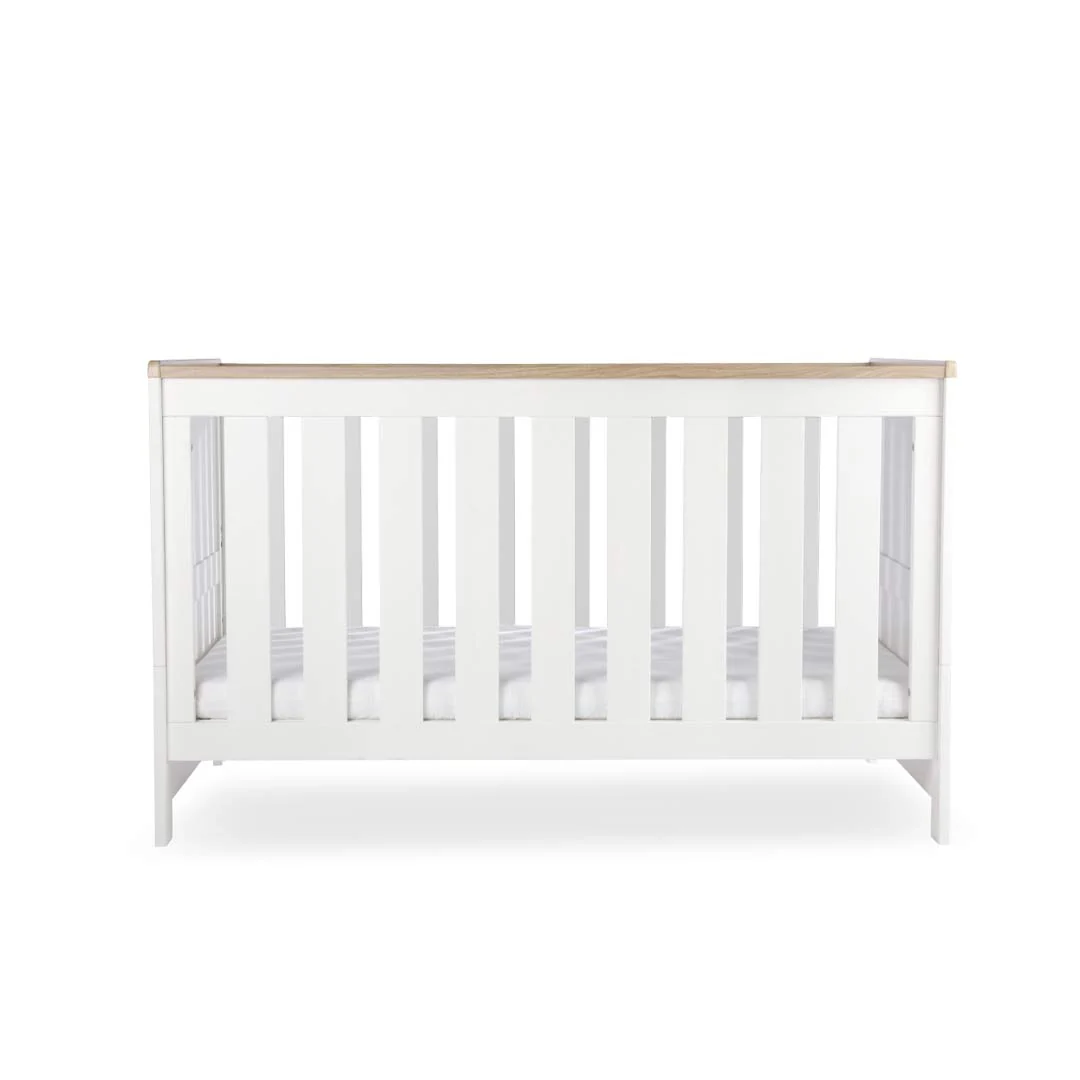 CuddleCo Burford Cot Bed - White/Oak