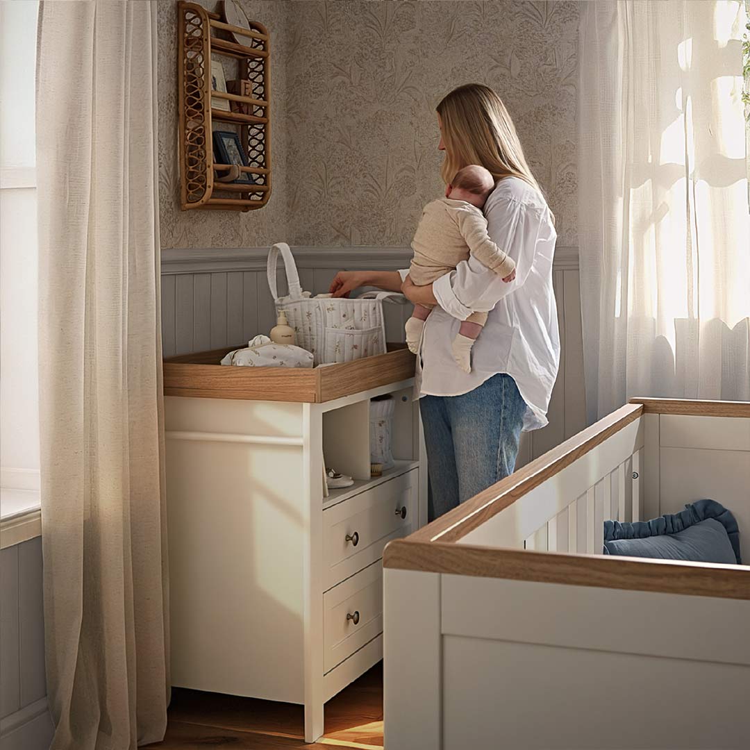 CuddleCo Burford Dresser Changer - White/Oak - Image 2