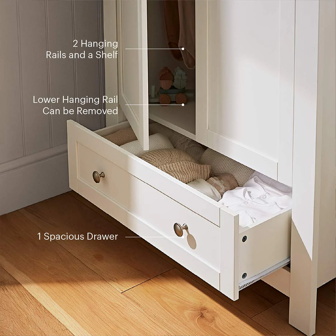 CuddleCo Burford Wardrobe - White/Oak - Image 3