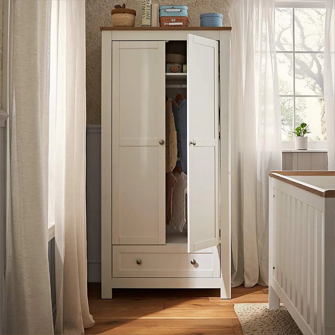 CuddleCo Burford Wardrobe - White/Oak - Image 5