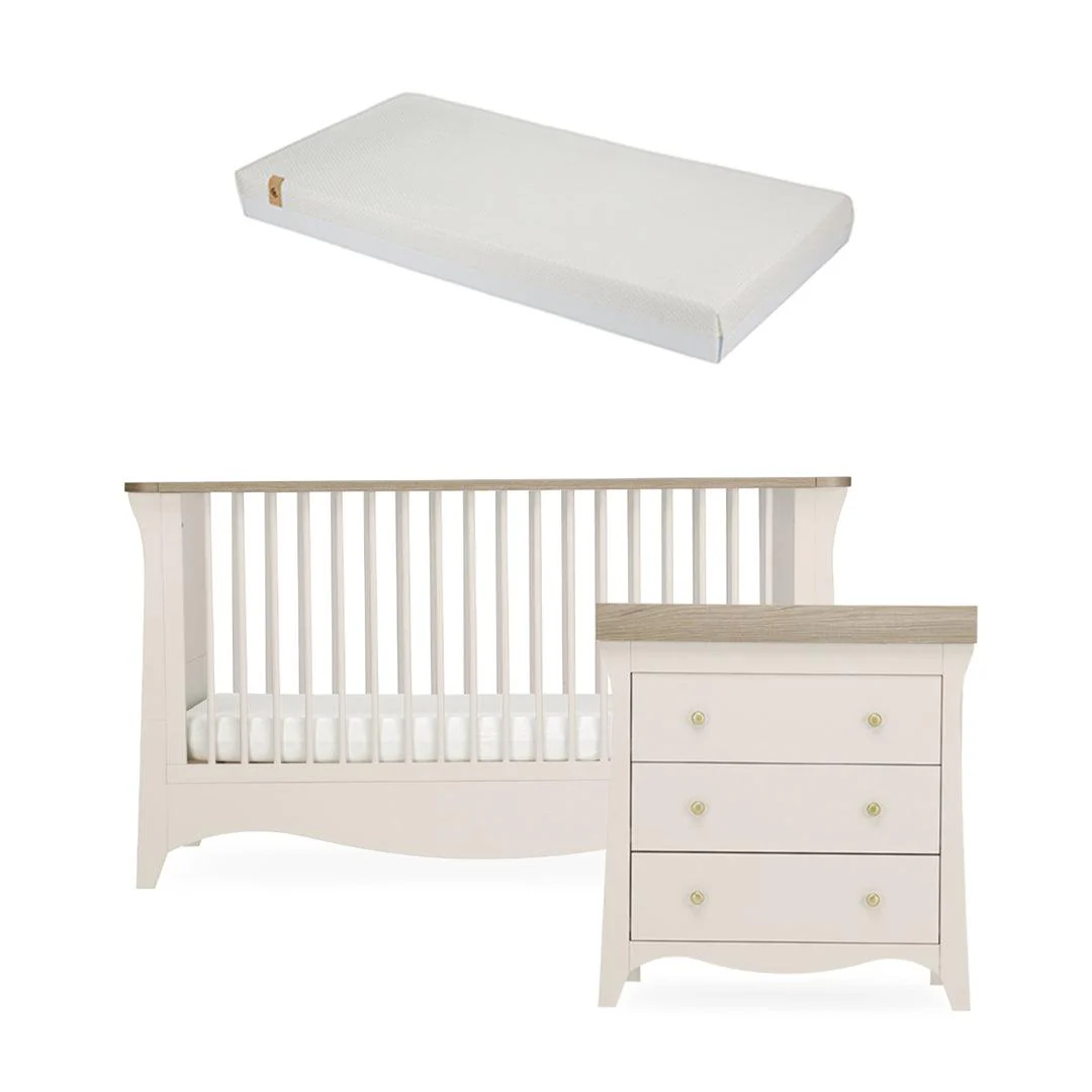 CuddleCo Clara 2 Piece Set 3-Drawer Dresser + Cot Bed  - Cashmere - Image 16