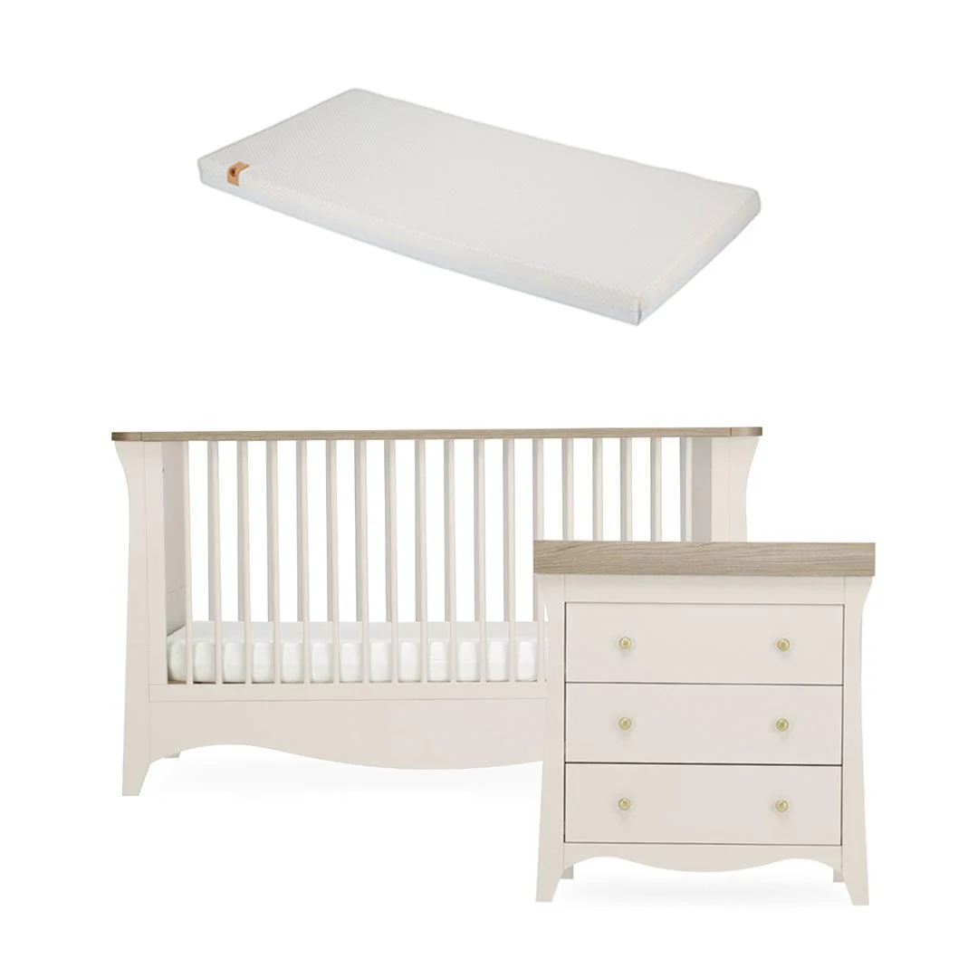 CuddleCo Clara 2 Piece Set 3-Drawer Dresser + Cot Bed  - Cashmere - Image 17
