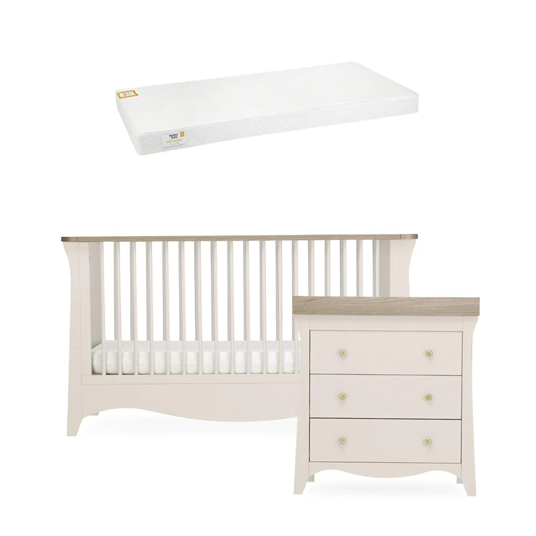 CuddleCo Clara 2 Piece Set 3-Drawer Dresser + Cot Bed  - Cashmere - Image 19