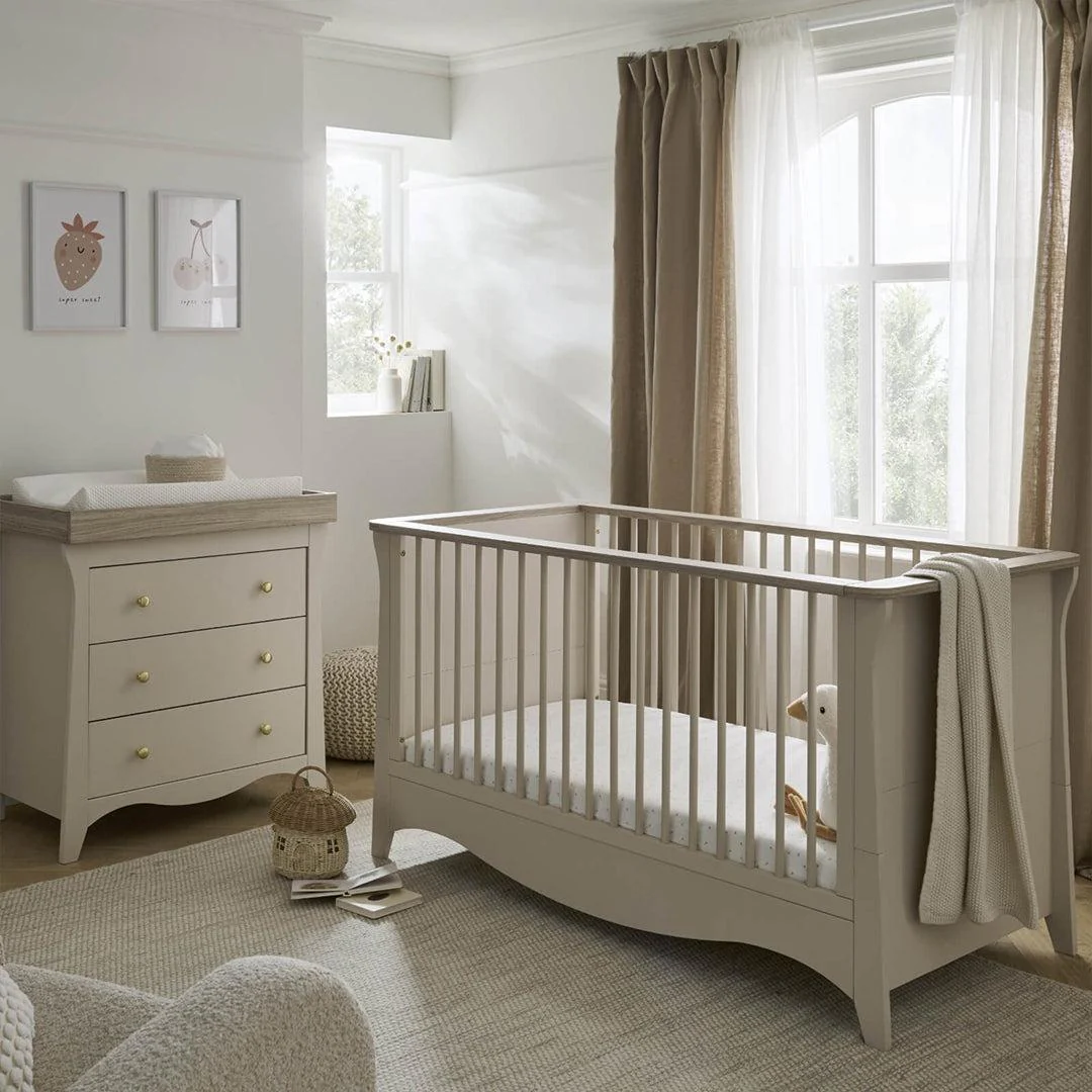 CuddleCo Clara 2 Piece Set 3-Drawer Dresser + Cot Bed  - Cashmere - Image 2