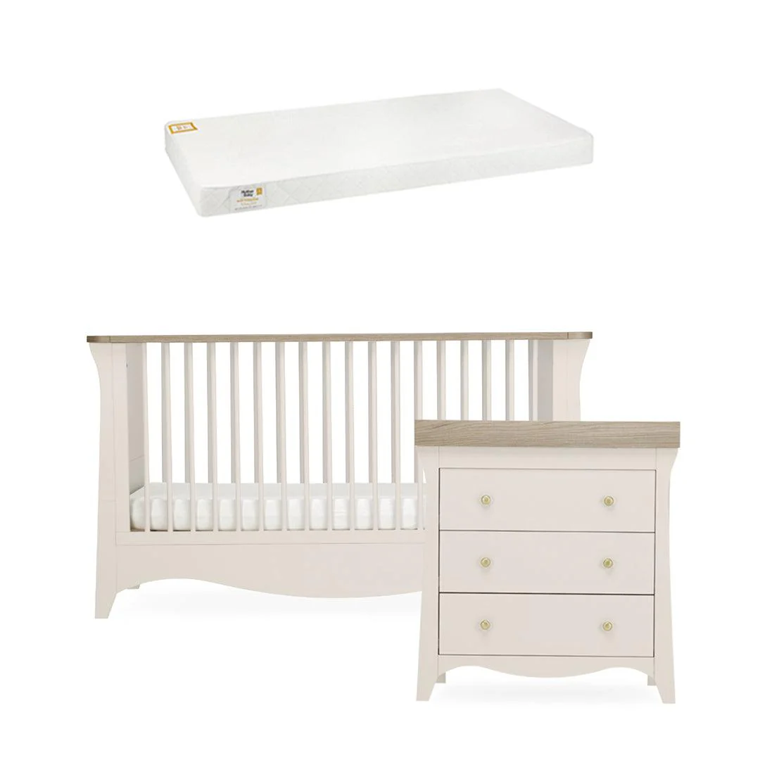 CuddleCo Clara 2 Piece Set 3-Drawer Dresser + Cot Bed  - Cashmere - Image 20