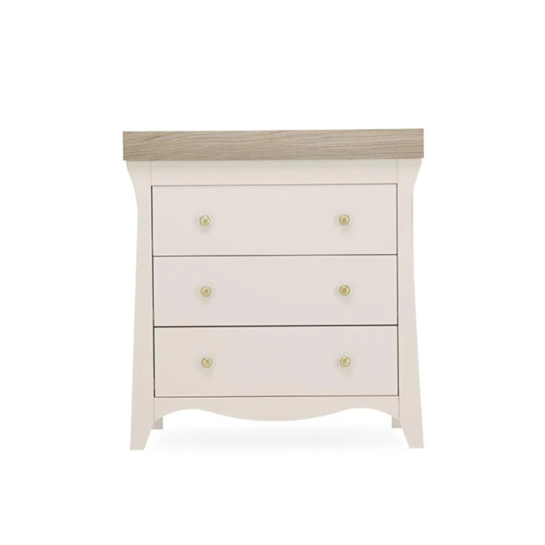 CuddleCo Clara 3 Piece Set Drawer Dresser Cot Bed + Wardrobe - Cashmere - Image 9