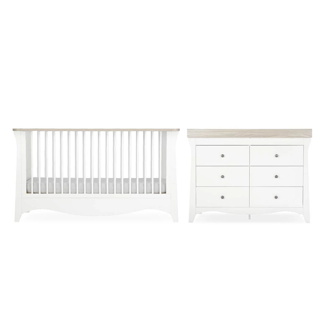 CuddleCo Clara Luxe 2pc Set - White/Ash