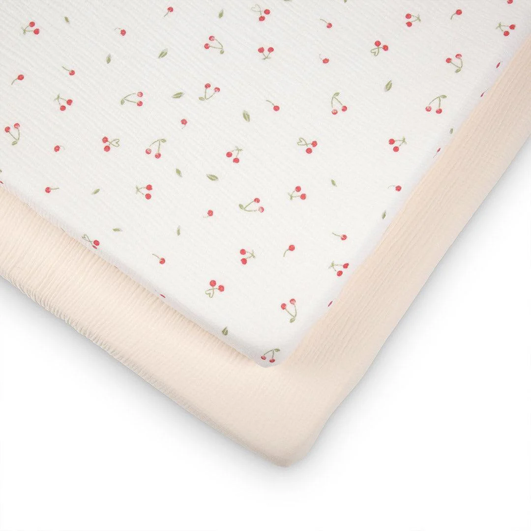 CuddleCo Cot Bed Sheets 2pk - Ditsy Cherry
