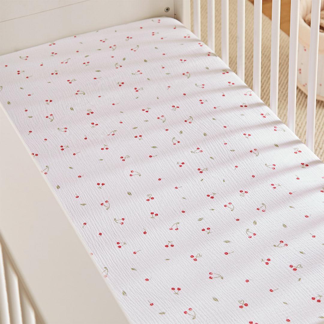 CuddleCo Cot Bed Sheets 2pk - Ditsy Cherry - Image 2