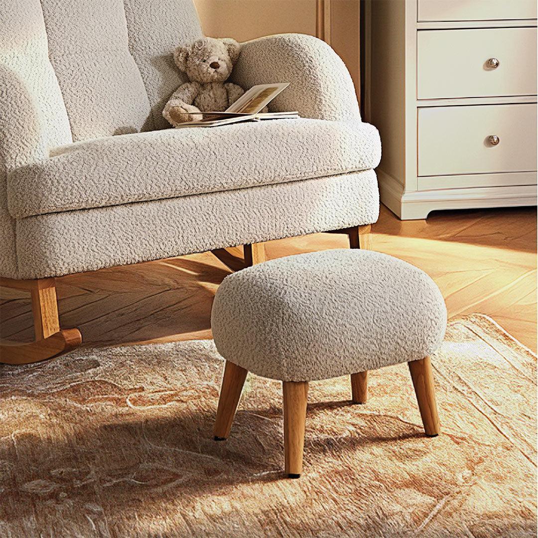 CuddleCo Etta Foot Stool - Boucle Mushroom - Image 2