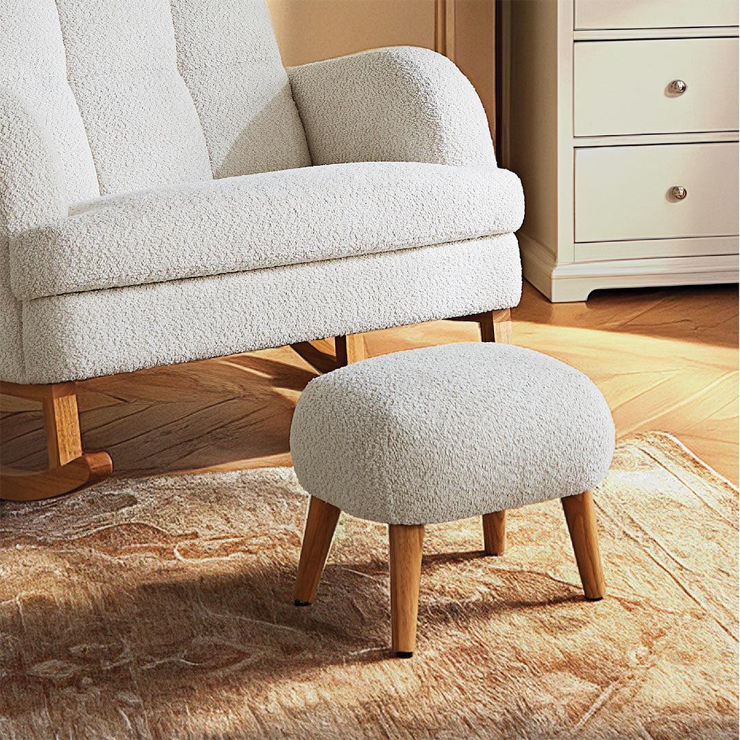 CuddleCo Etta Foot Stool - Boucle Off White - Image 2