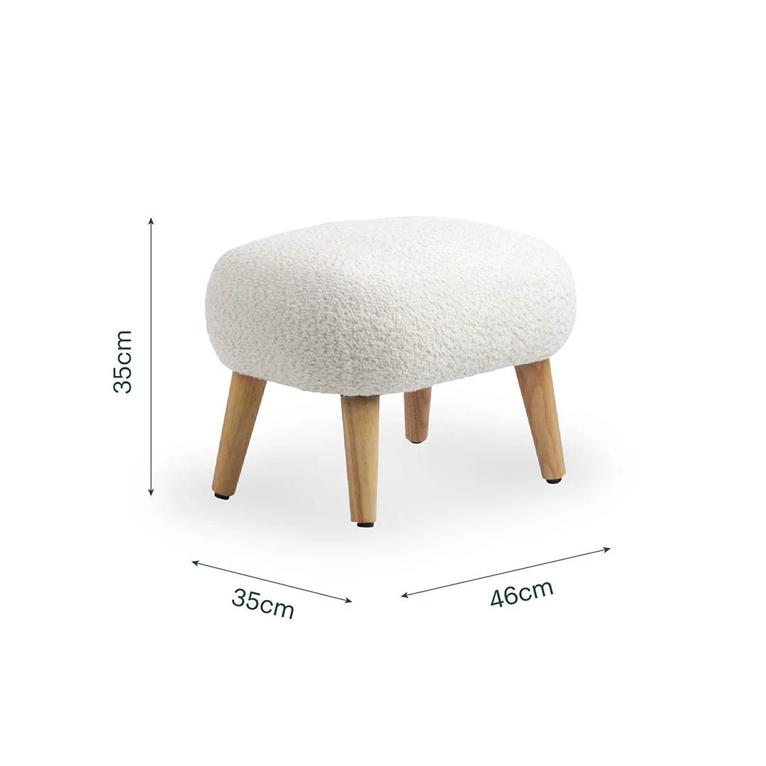 CuddleCo Etta Foot Stool - Boucle Off White - Image 4