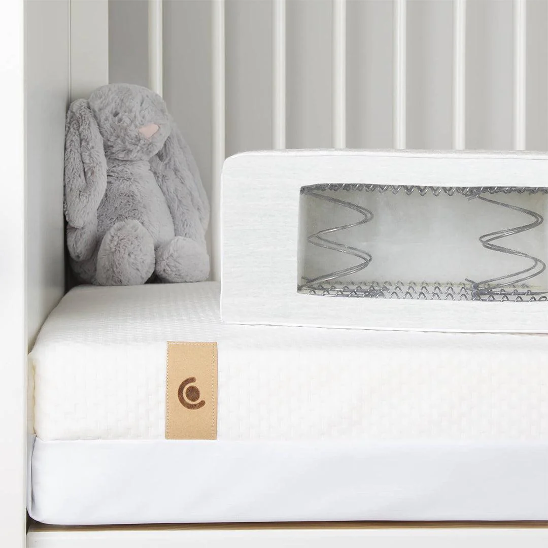 CuddleCo Harmony Hypo Allergenic Bamboo Sprung Cot Bed Mattress - White - Image 2