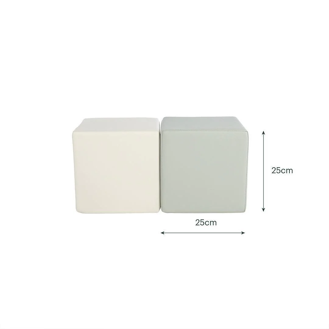 CuddleCo Soft Play Cubes 2pc - Sea Salt/Pebble - Image 6
