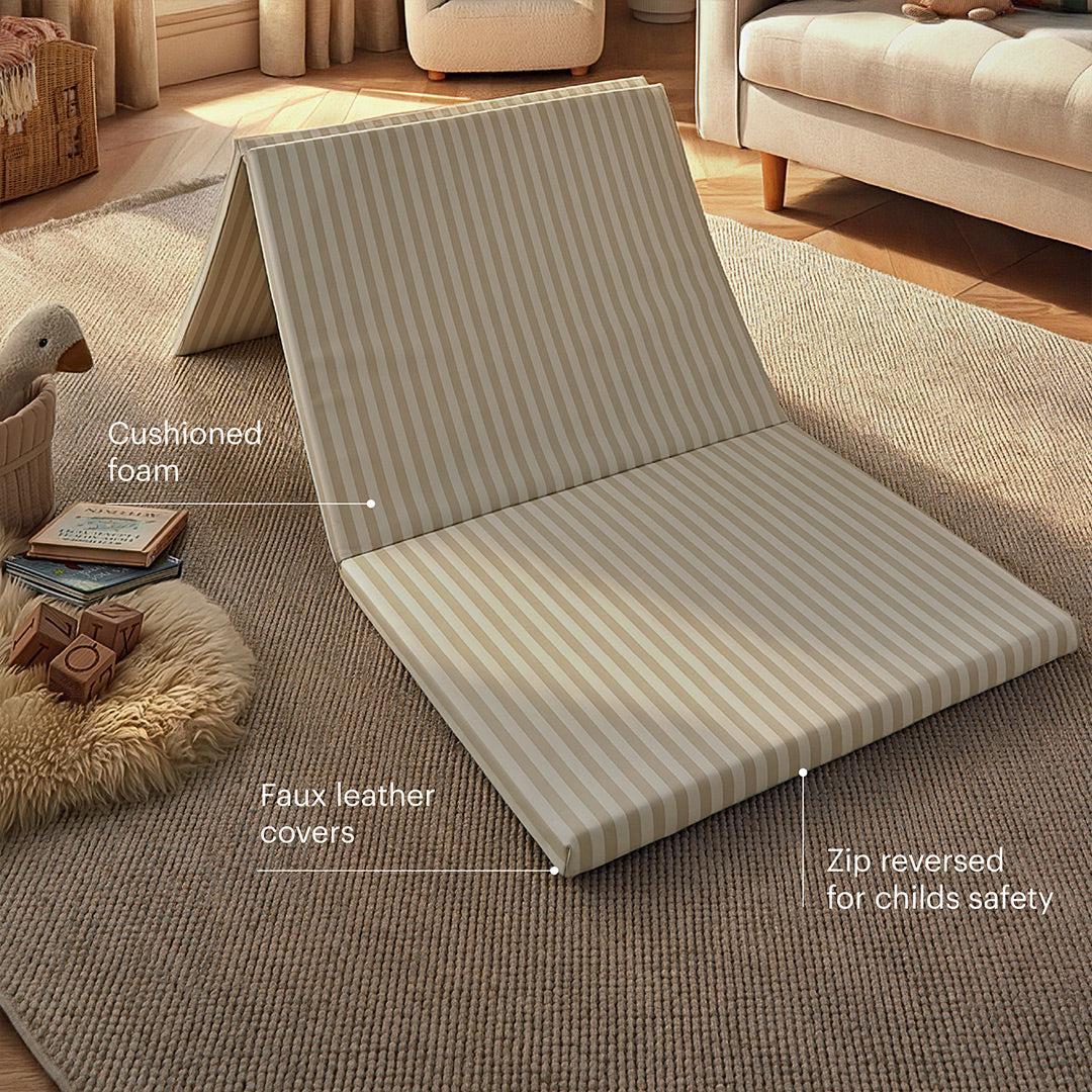 CuddleCo Tumble Play Mat 180 x 75cm - Cookie Stripe - Image 2