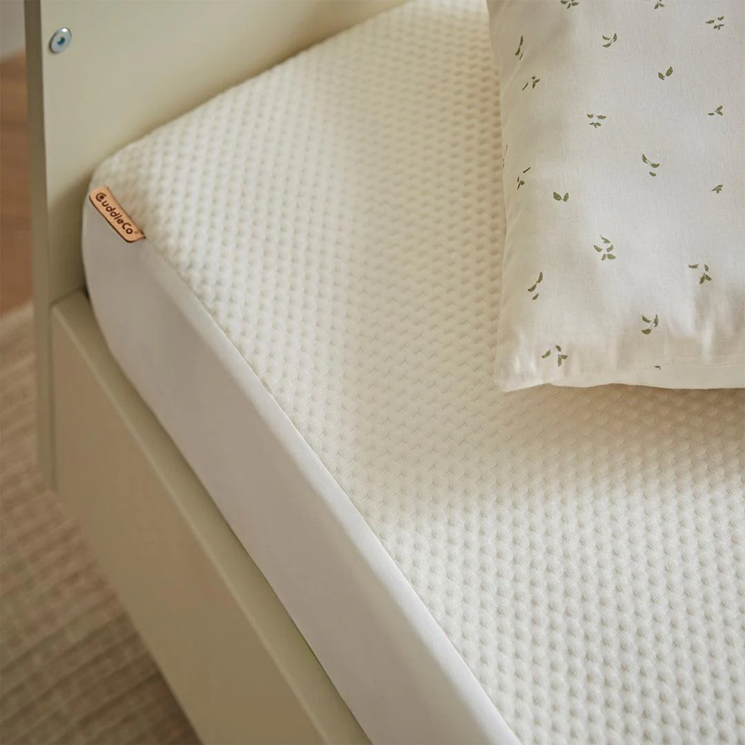 CuddleCo Waterproof Cot Bed Mattress Protector Hypoallergenic Bamboo - White - Image 2