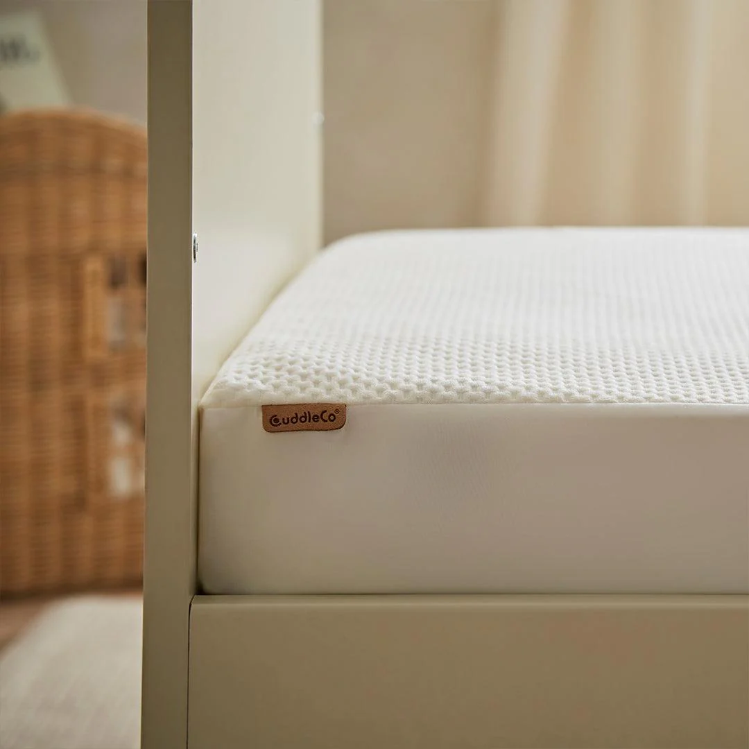 CuddleCo Waterproof Cot Bed Mattress Protector Hypoallergenic Bamboo - White - Image 5