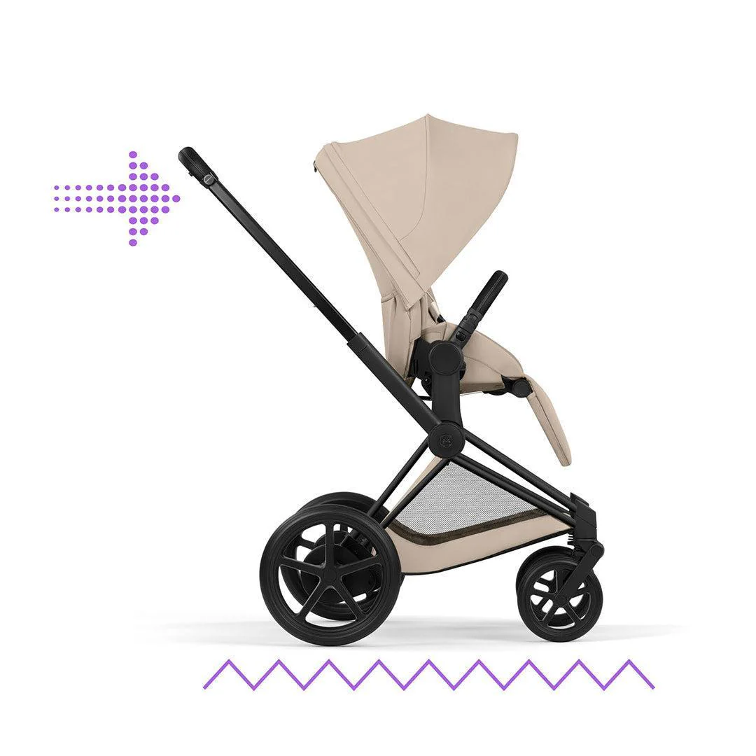 CYBEX e-Priam Comfort Pushchair & Foldable Carrycot - Cozy Beige/Black - Image 8