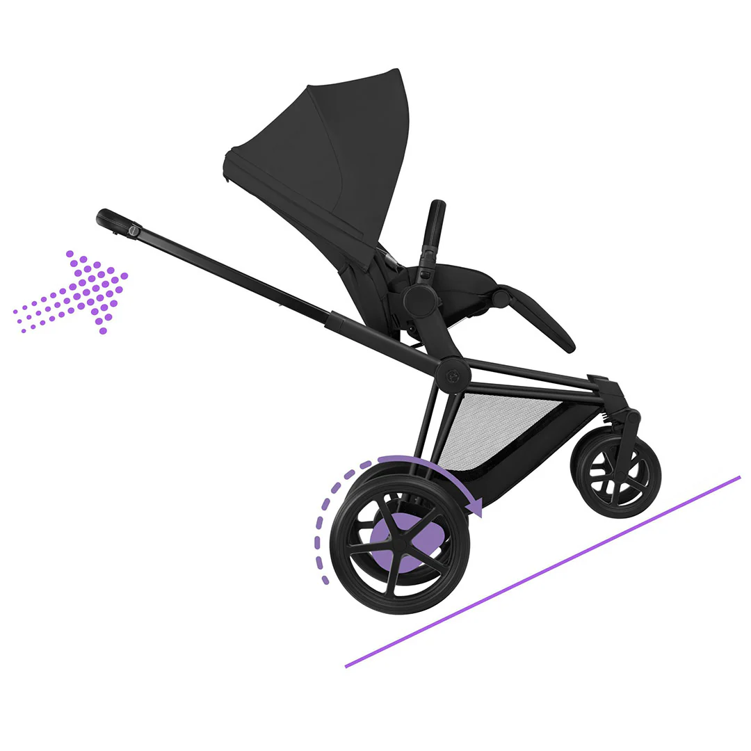 CYBEX e-Priam Comfort Pushchair & Foldable Carrycot - Sepia Black/Black - Image 7
