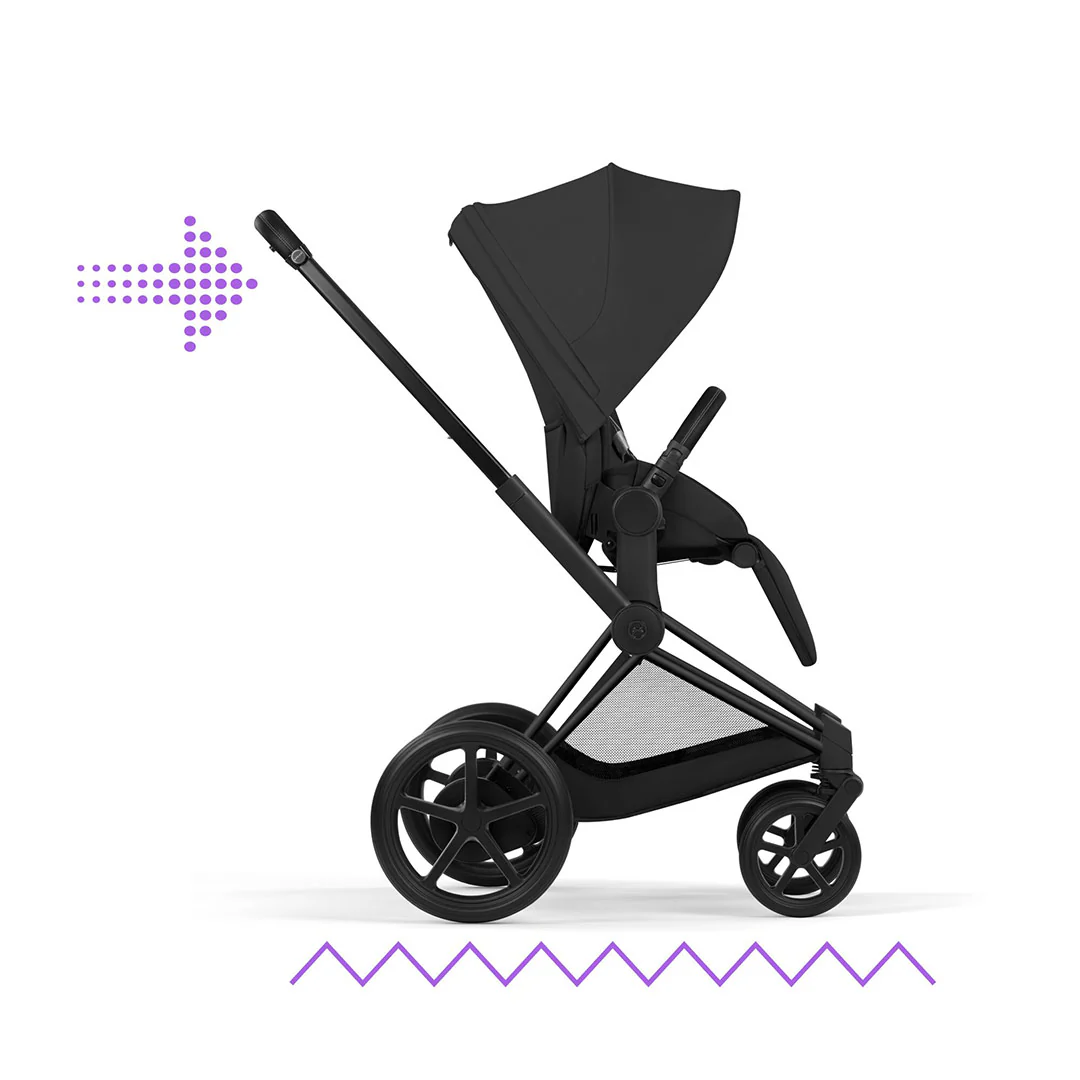 CYBEX e-Priam Comfort Pushchair & Foldable Carrycot - Sepia Black/Black - Image 8