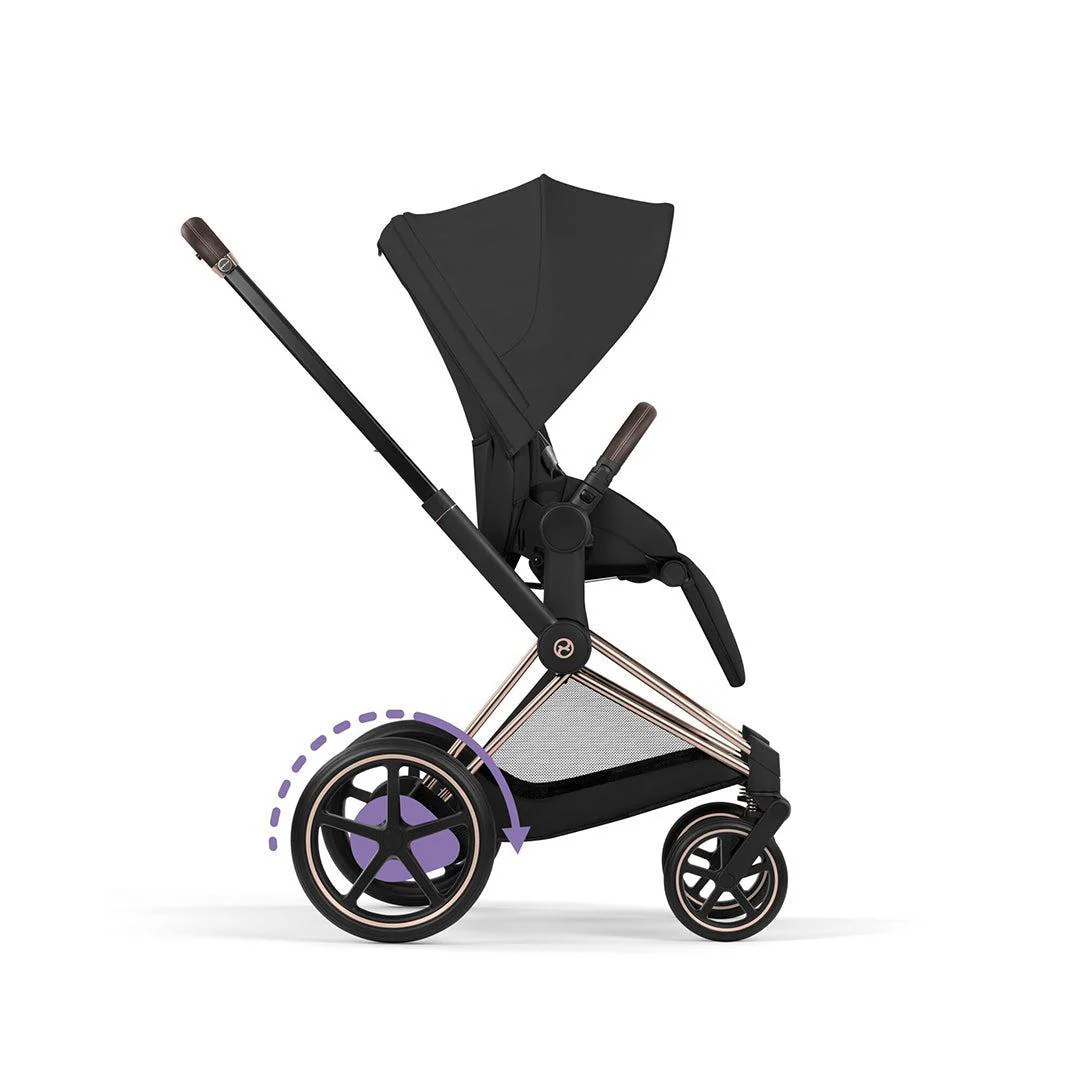 CYBEX e-Priam Comfort Pushchair & Foldable Carrycot - Sepia Black/Rose Gold - Image 9