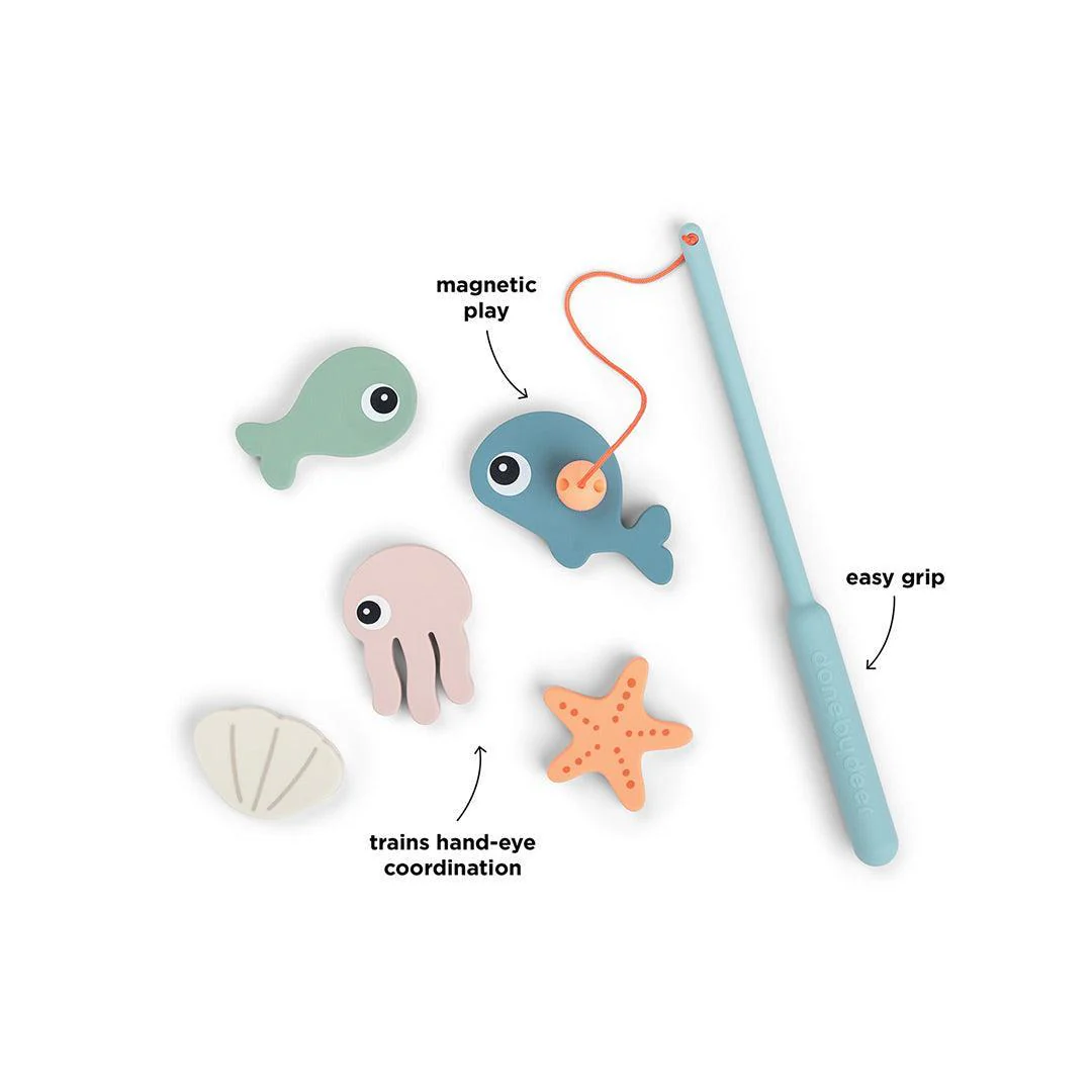 Done By Deer Bath Fishing Toy - Sea Friends Colour Mix - Image 2