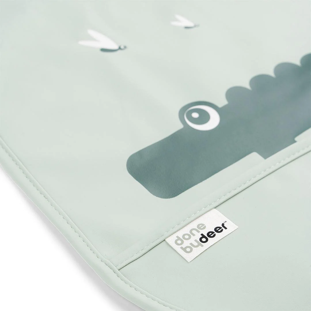 Done By Deer Bib with Velcro 2 Pack - Croco Green - Image 5