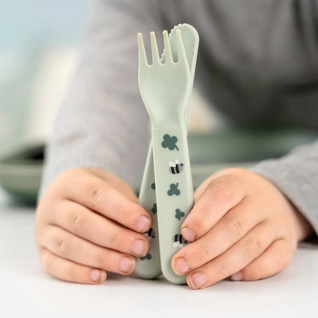 Done by Deer Foodie Dinner Set w/suction - Tiny Farm Green - Image 4