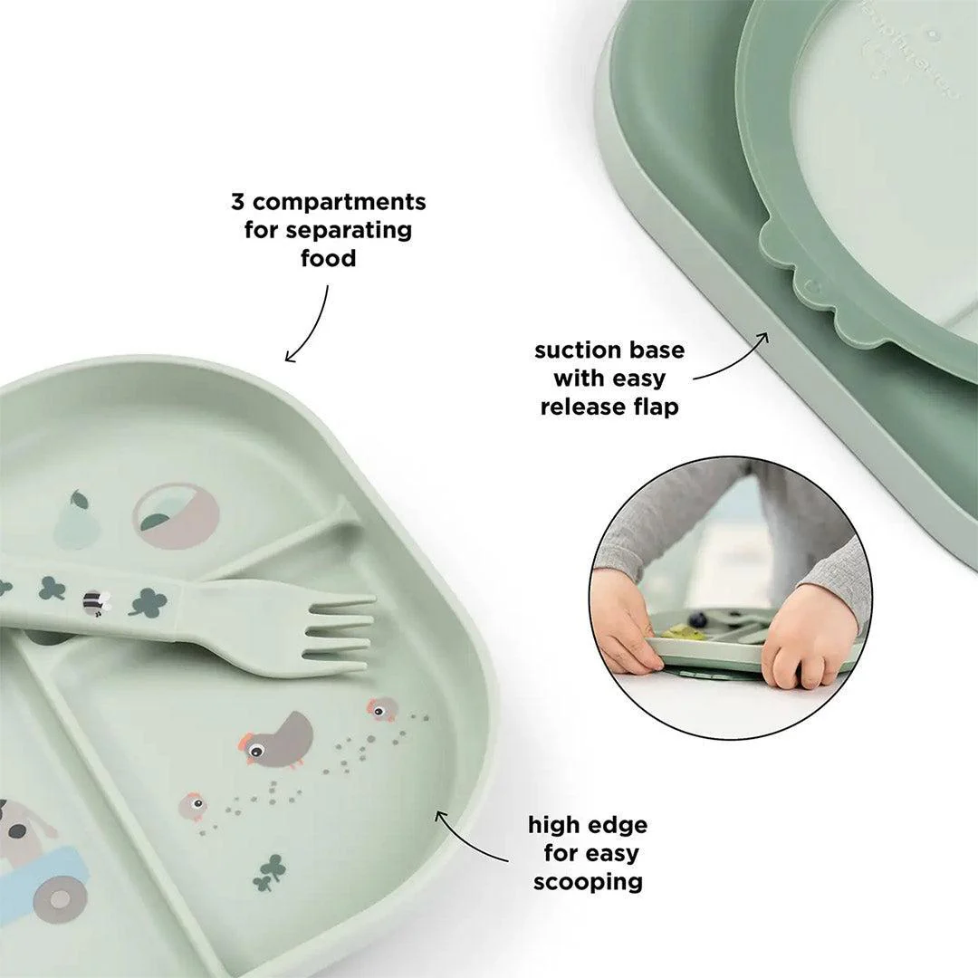 Done by Deer Foodie Dinner Set w/suction - Tiny Farm Green - Image 6