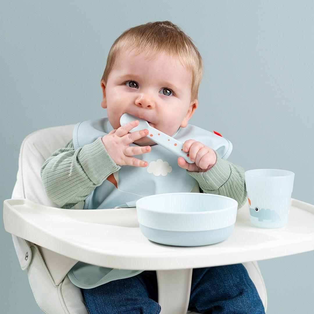 Done by Deer Foodie Easy Grip Baby Spoon - 3 Pack - Blue - Image 2