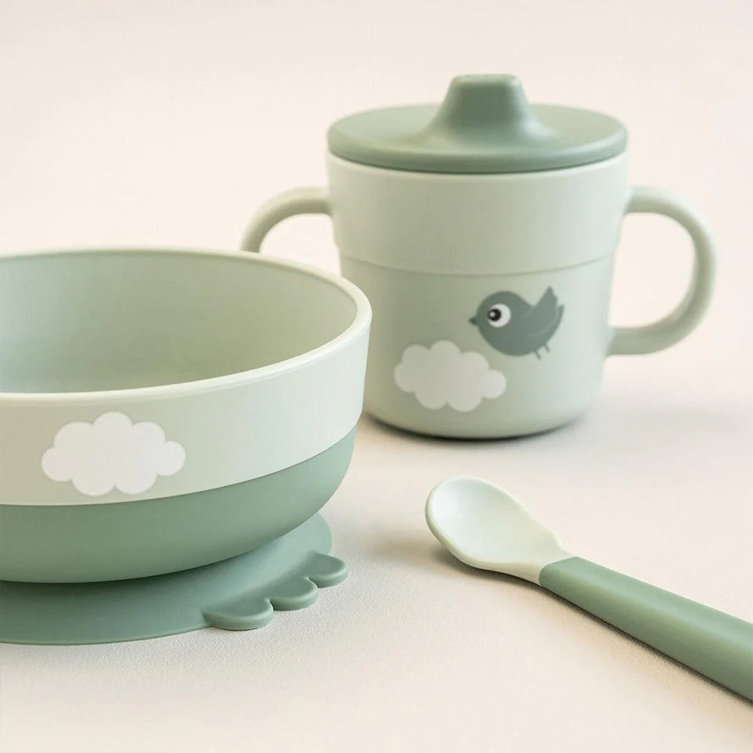 Done by Deer Foodie First Meal Set  - Green - Happy Clouds - Image 3